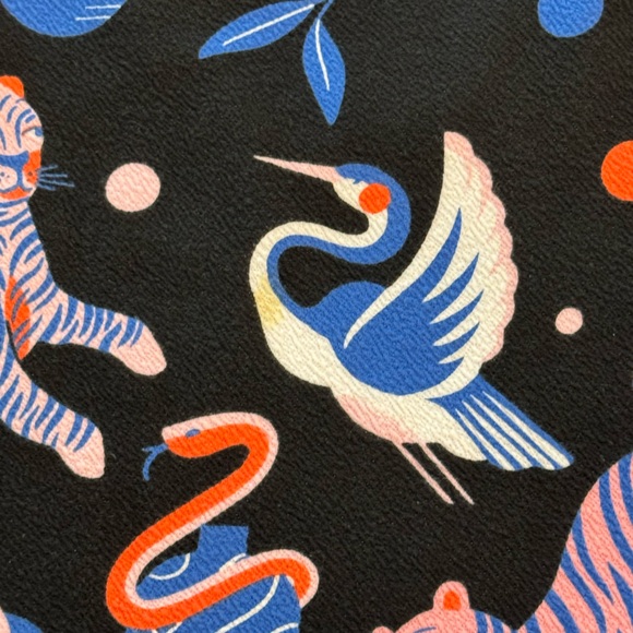 ANTHROPOLOGIE Super Nice Letters Julie Sweater Skirt Tiger Snake Crane XL - Picture 5 of 7